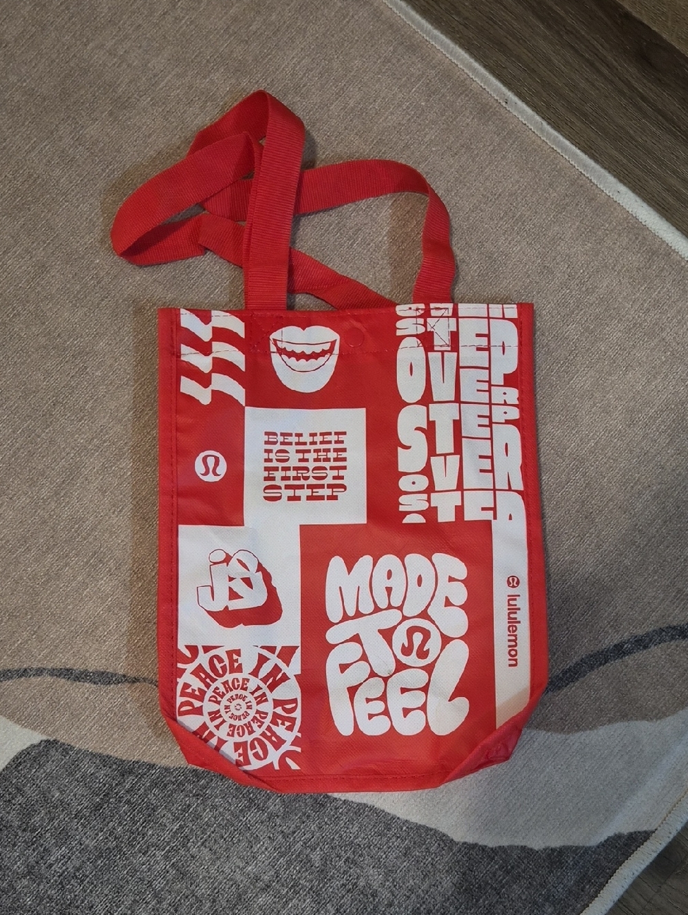 Brand New lululemon athletica Multi Color printed reusable shopping bag